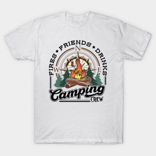 Fries, Friends, & Drinks Camping Crew T-Shirt